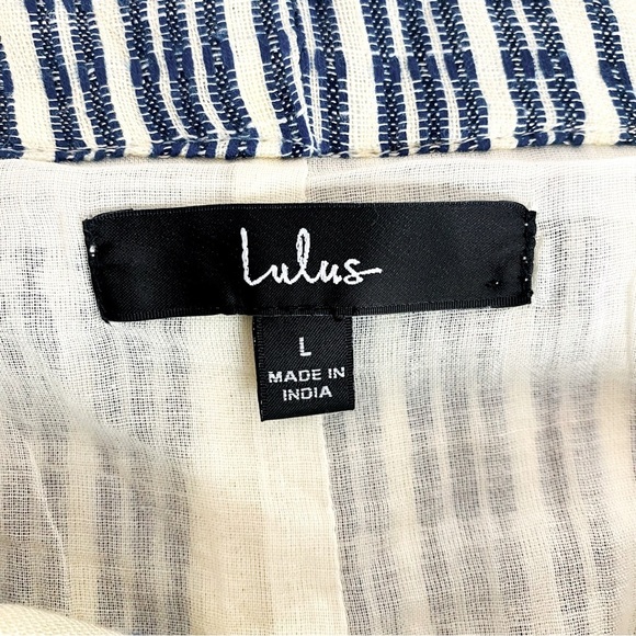 Lulus Laguna Blue Strip High Waist Shorts Size L - Picture 6 of 8